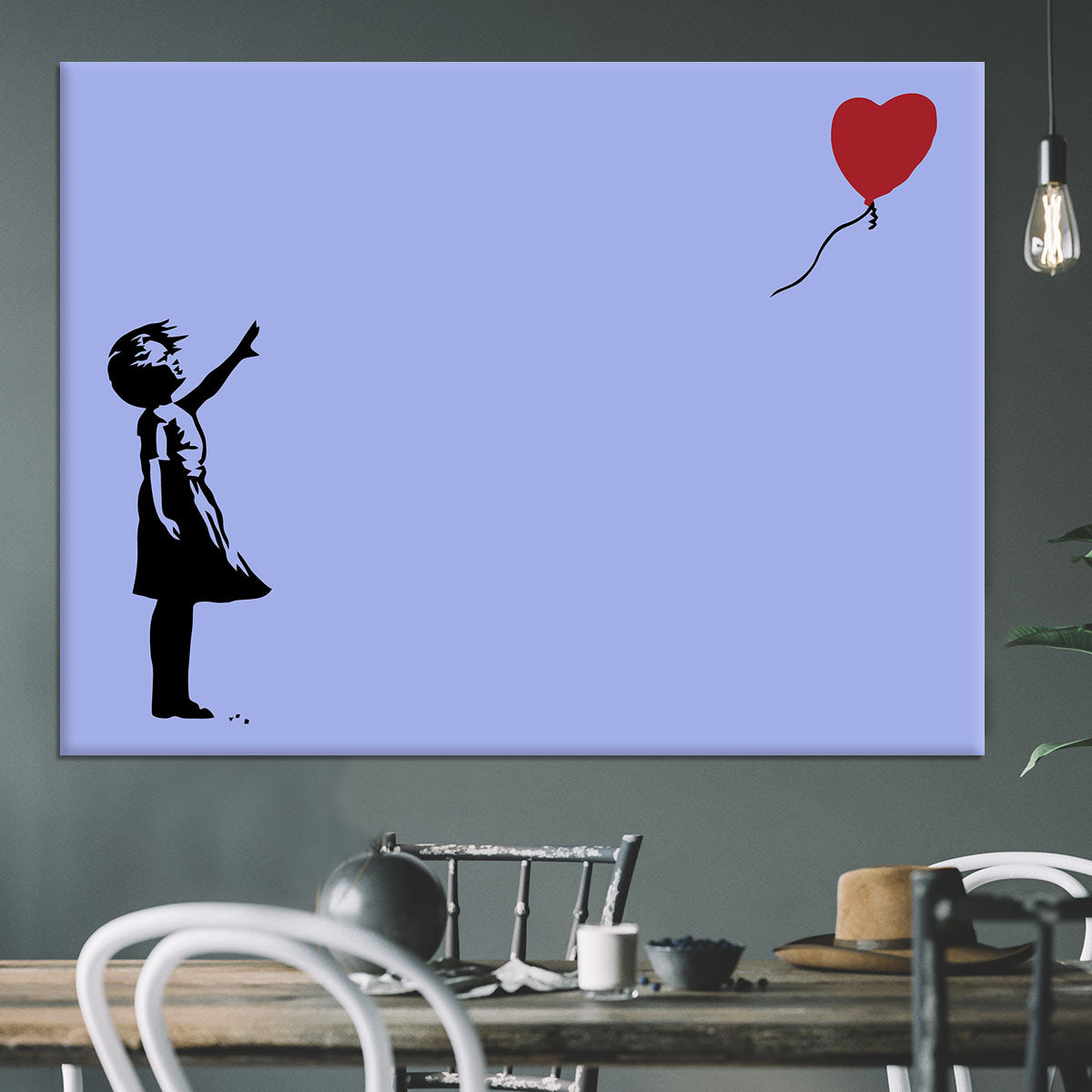 Banksy Balloon Heart Girl Blue Canvas Print or Poster - Canvas Art Rocks - 3