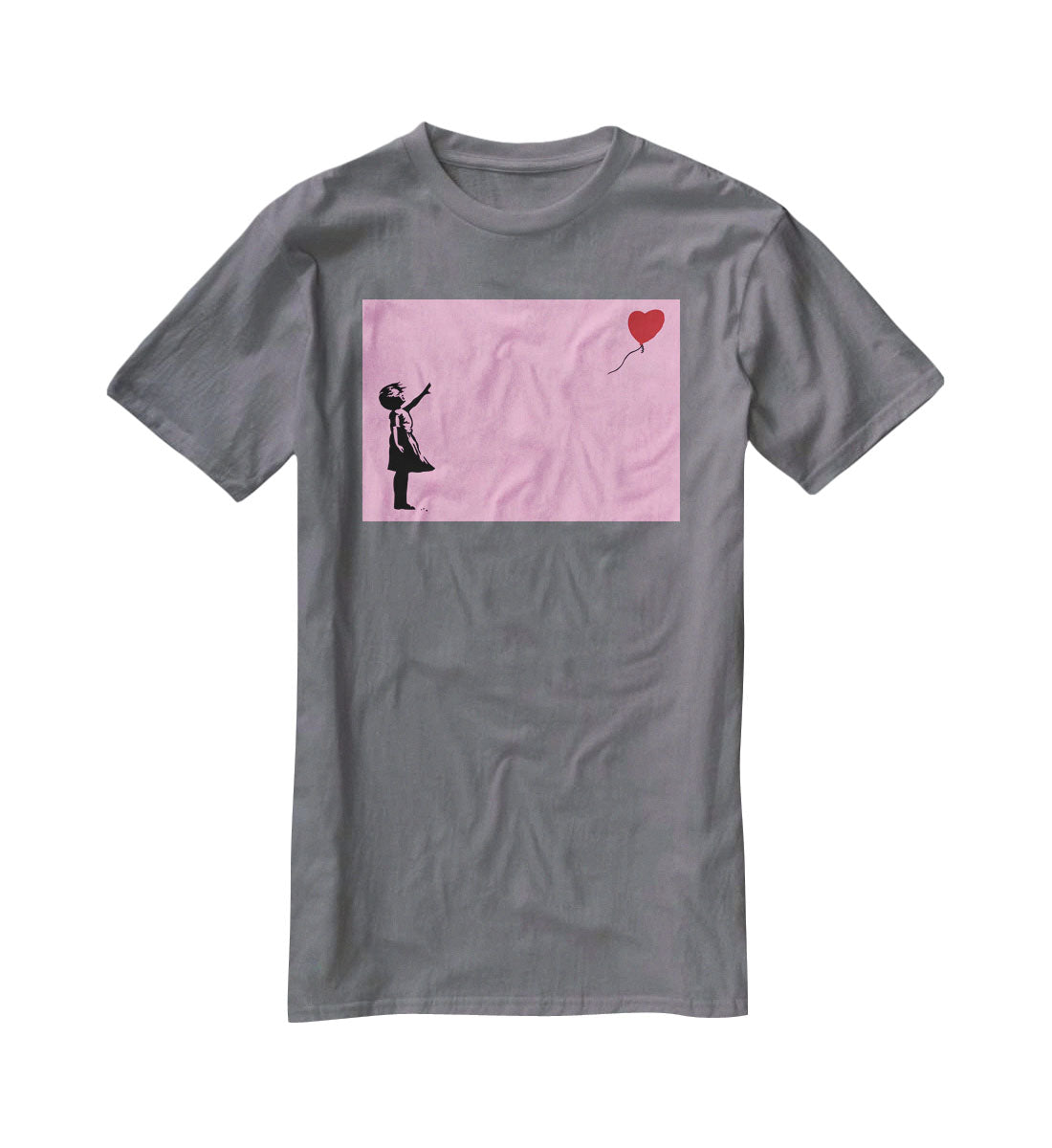 Banksy Balloon Heart Girl Pink T-Shirt - Canvas Art Rocks - 3