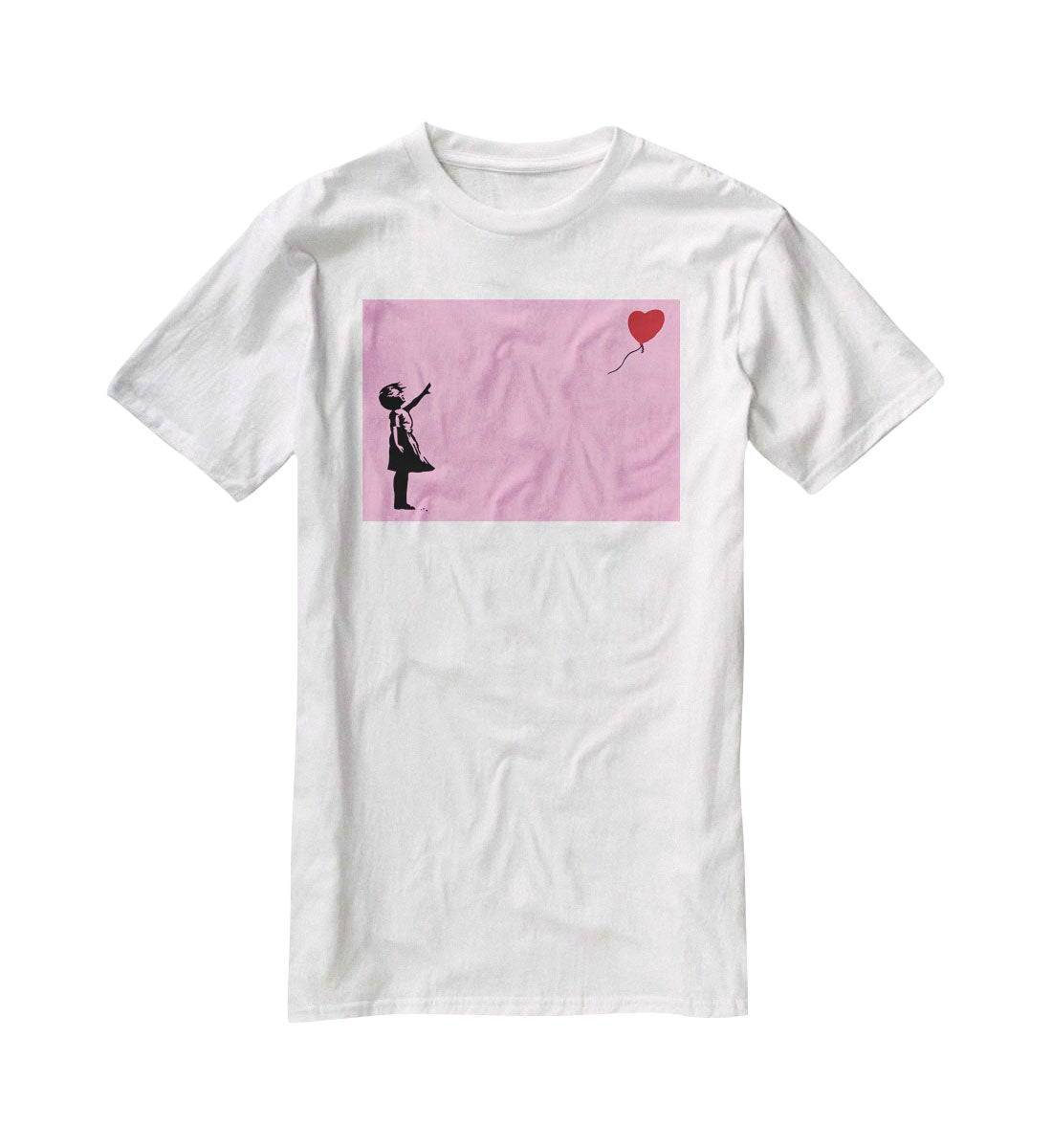 Banksy Balloon Heart Girl Pink T-Shirt - Canvas Art Rocks - 5