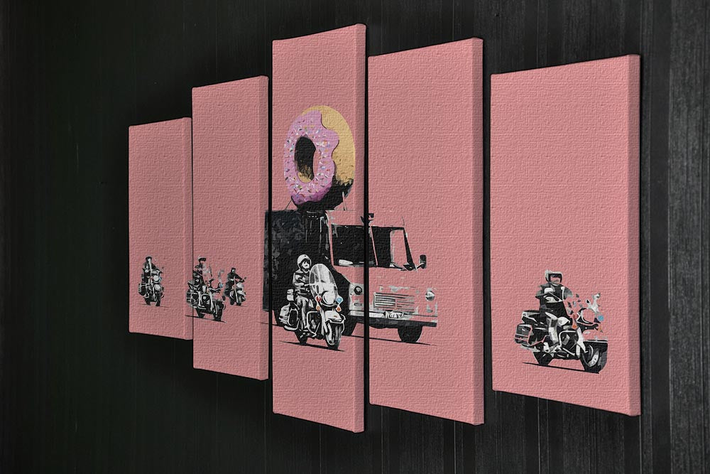 Banksy Doughnut Police Red 5 Split Panel Canvas - Canvas Art Rocks - 2