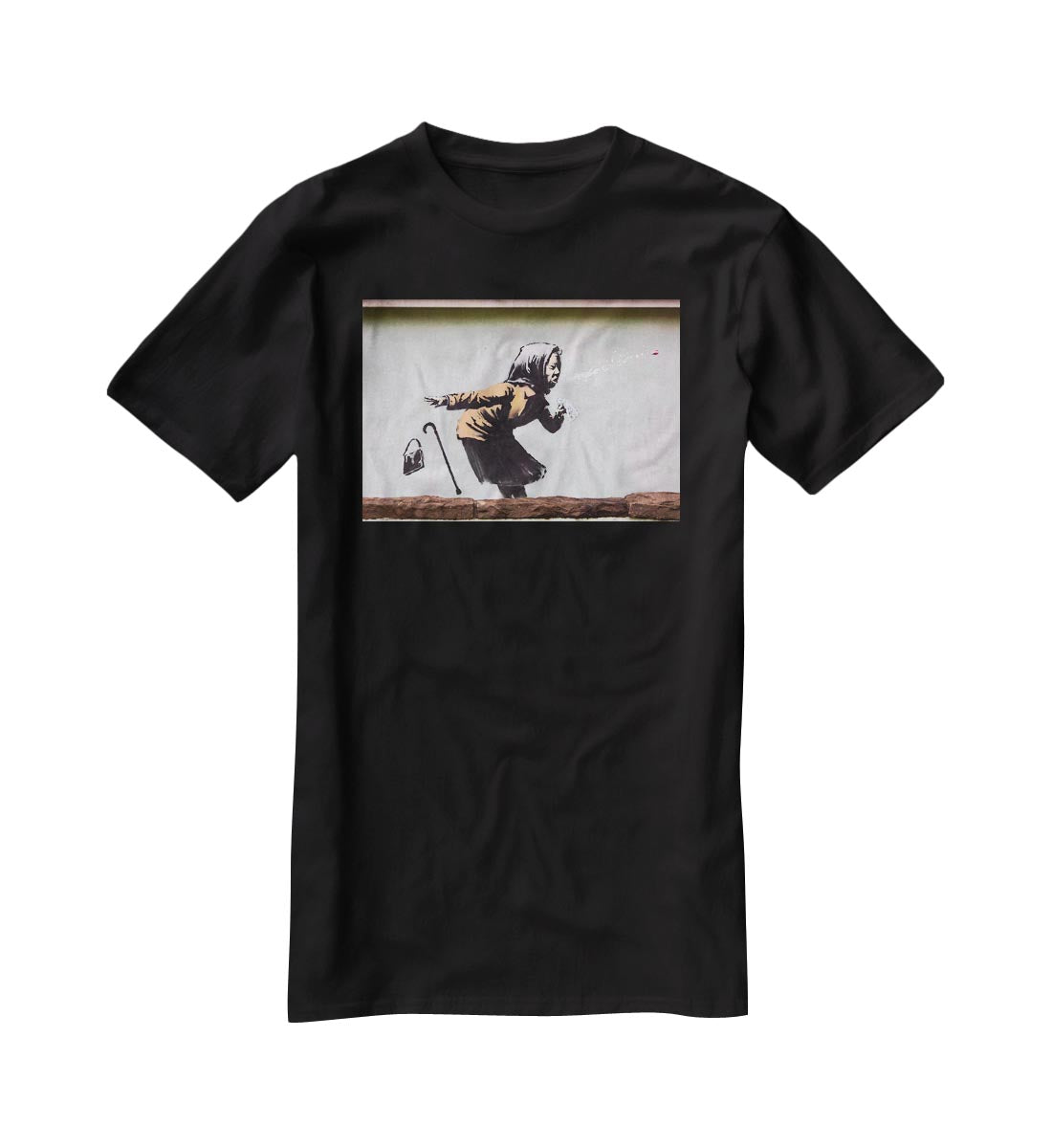 Banksy Sneezing Woman T-Shirt - Canvas Art Rocks - 1