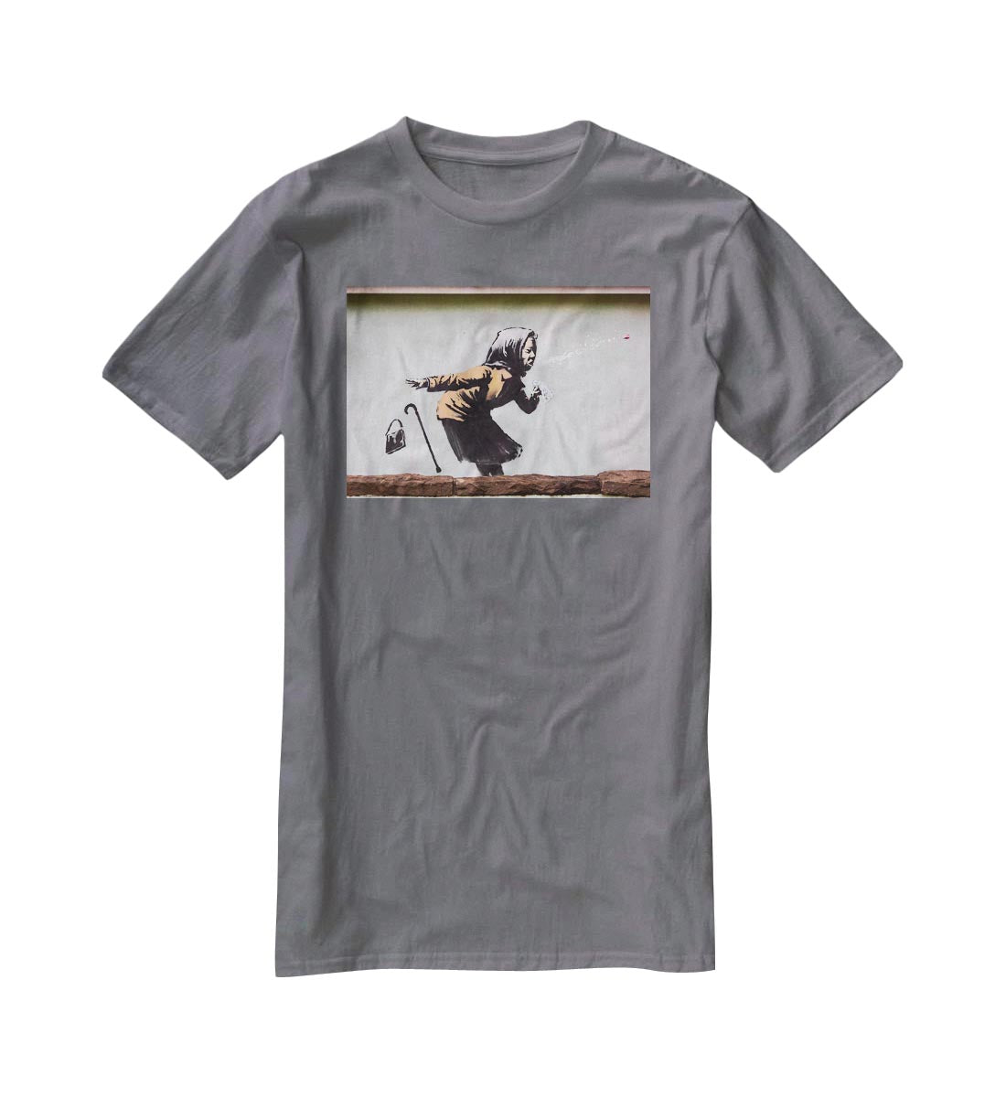 Banksy Sneezing Woman T-Shirt - Canvas Art Rocks - 3