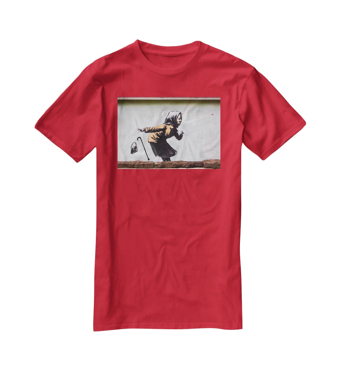 Banksy Sneezing Woman T-Shirt - Canvas Art Rocks - 4