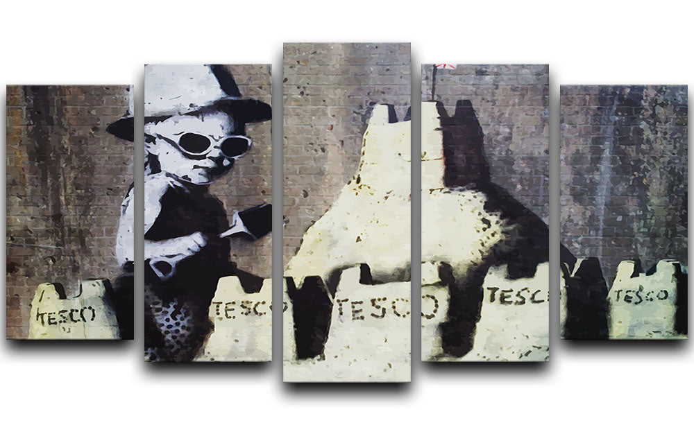 Banksy Tesco Sandcastle 5 Split Panel Canvas - Canvas Art Rocks - 1