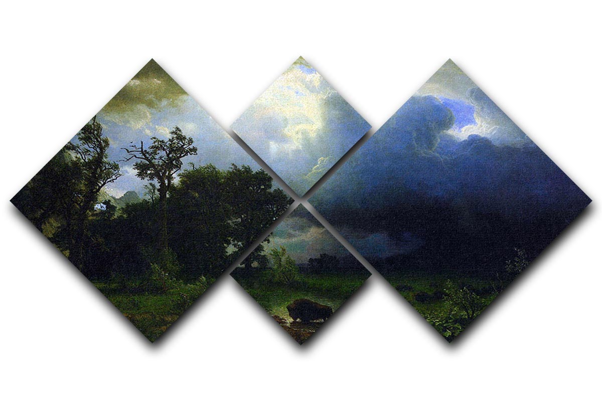 Before the Storm by Bierstadt 4 Square Multi Panel Canvas - Canvas Art Rocks - 1