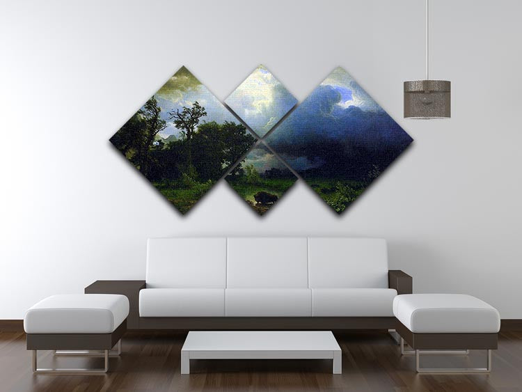 Before the Storm by Bierstadt 4 Square Multi Panel Canvas - Canvas Art Rocks - 3
