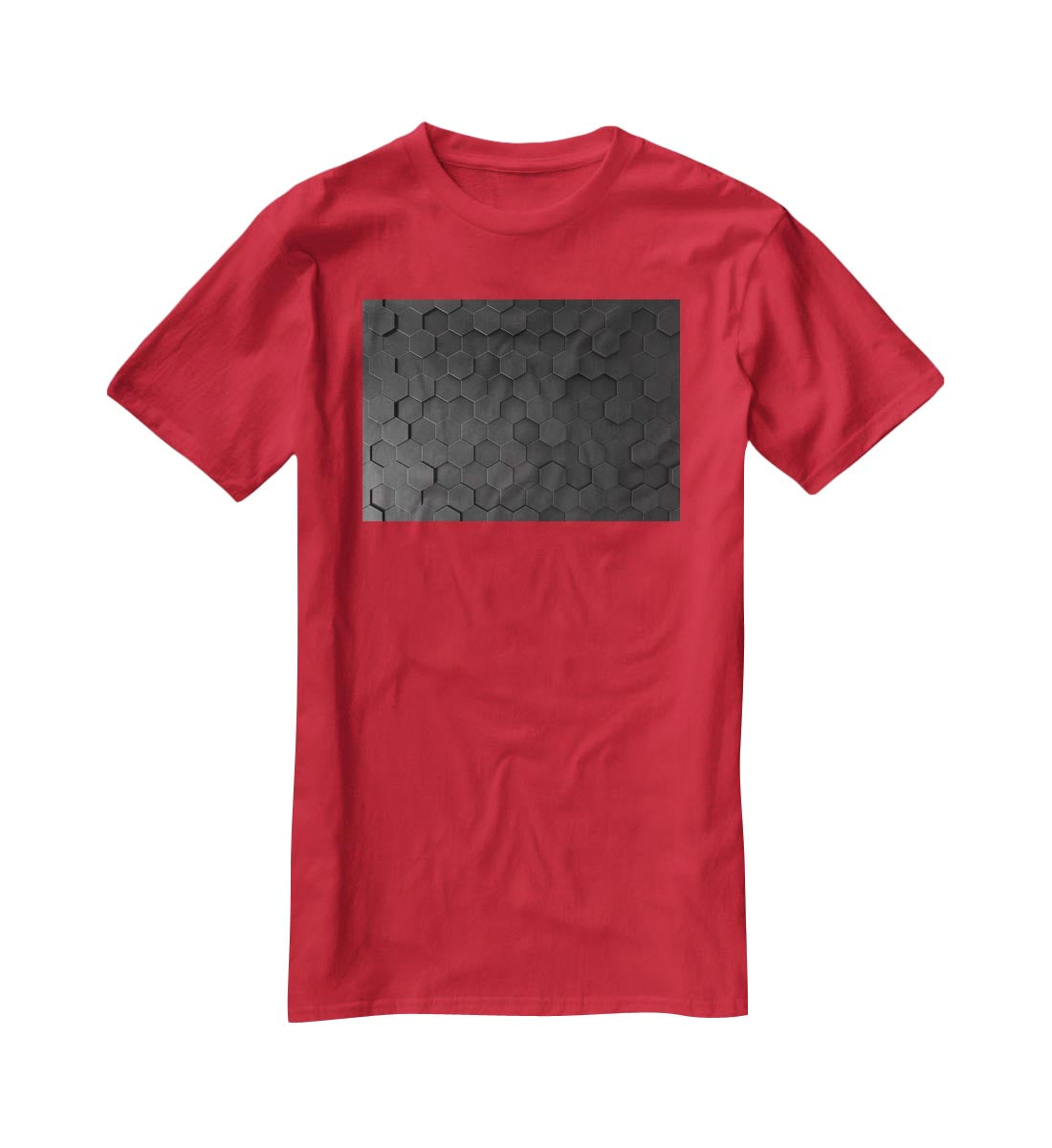 Black Hexagon Pattern T-Shirt - Canvas Art Rocks - 4