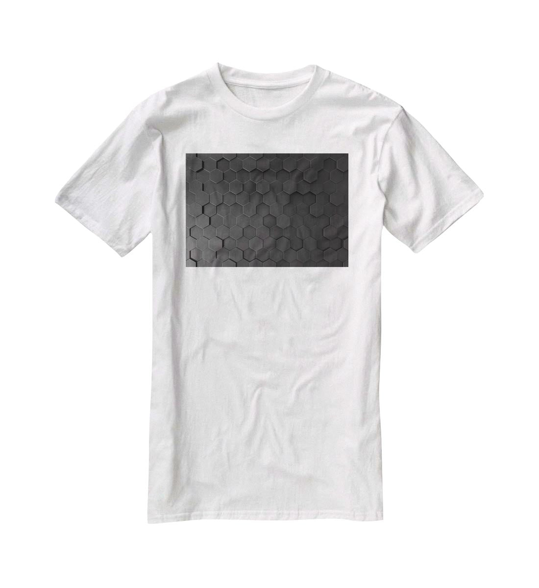 Black Hexagon Pattern T-Shirt - Canvas Art Rocks - 5