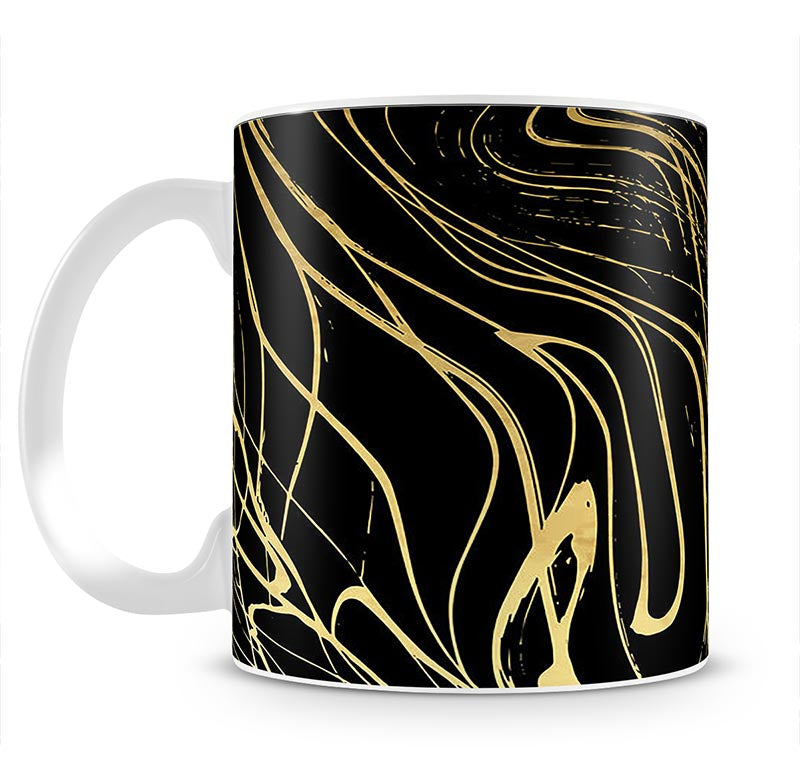 Black and Gold Swirled Abstract Mug - Canvas Art Rocks - 1