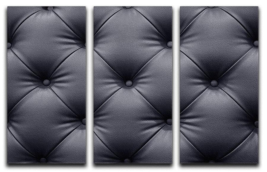 Black leather sofa texture 3 Split Panel Canvas Print - Canvas Art Rocks - 1