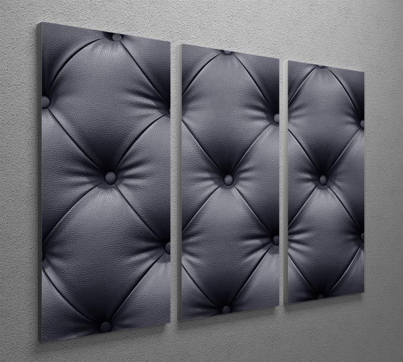 Black leather sofa texture 3 Split Panel Canvas Print - Canvas Art Rocks - 2