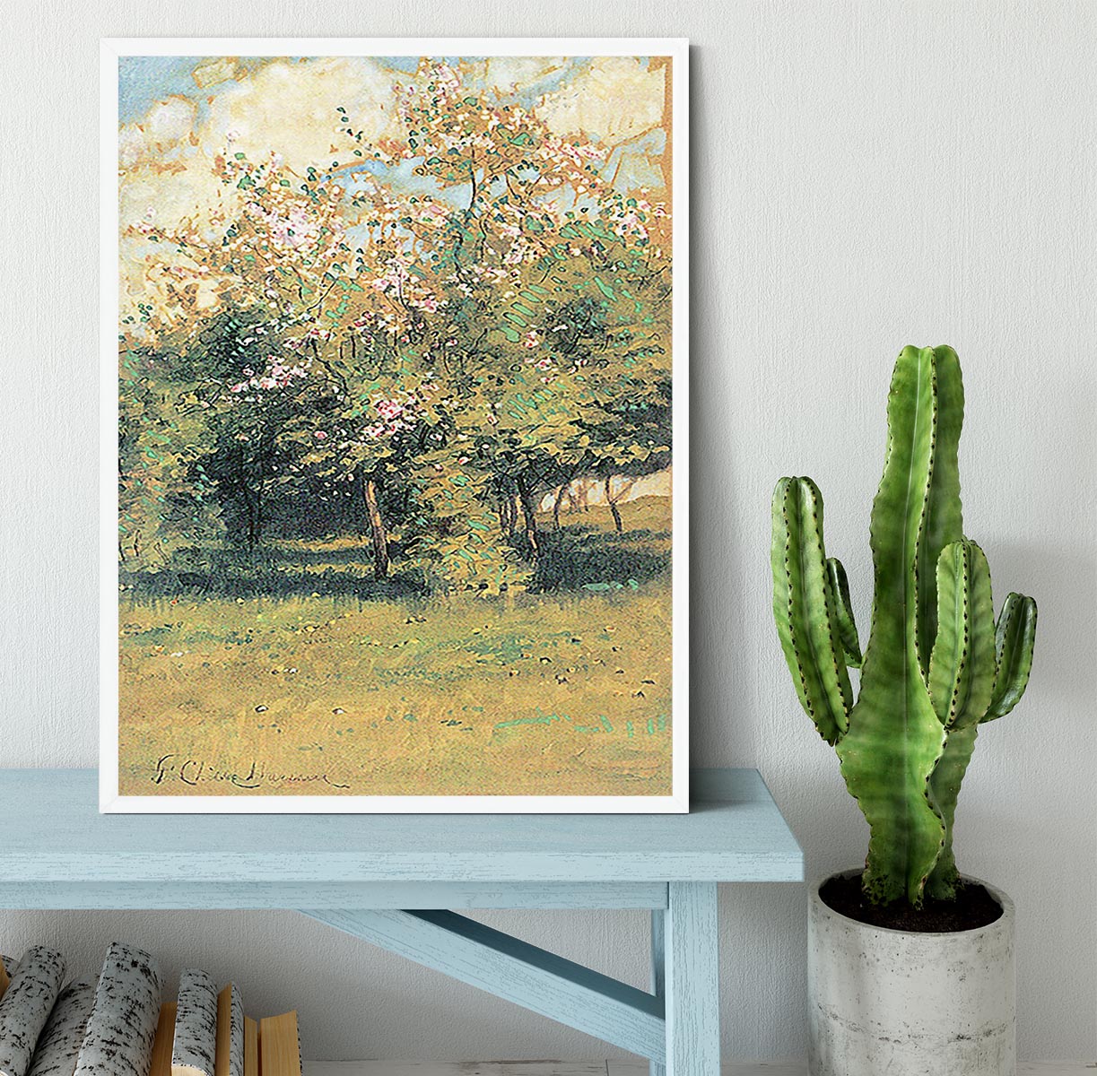 Blooming Trees by Hassam Framed Print - Canvas Art Rocks -6