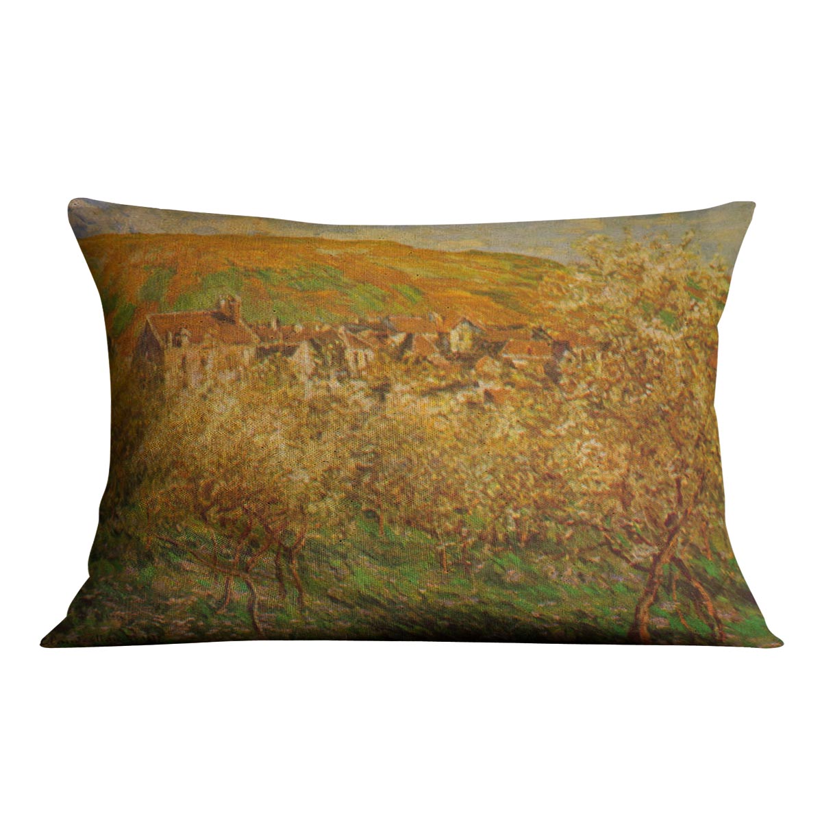 Blooming apple trees by Monet Cushion