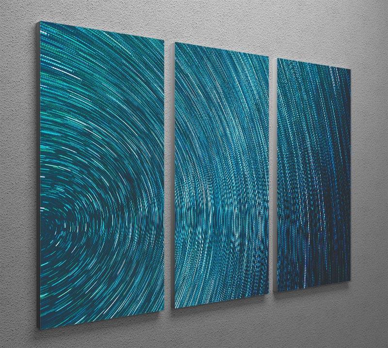 Blue Star Abstract Painting 3 Split Panel Canvas Print - Canvas Art Rocks - 2