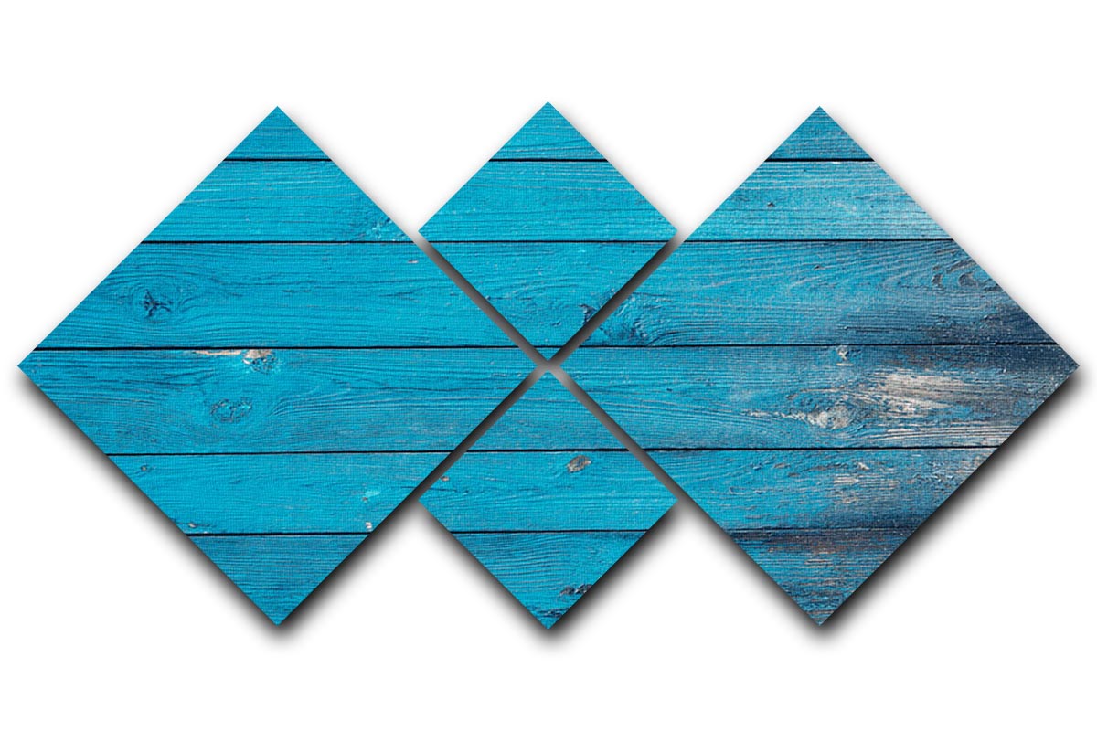 Blue painted wood texture 4 Square Multi Panel Canvas - Canvas Art Rocks - 1