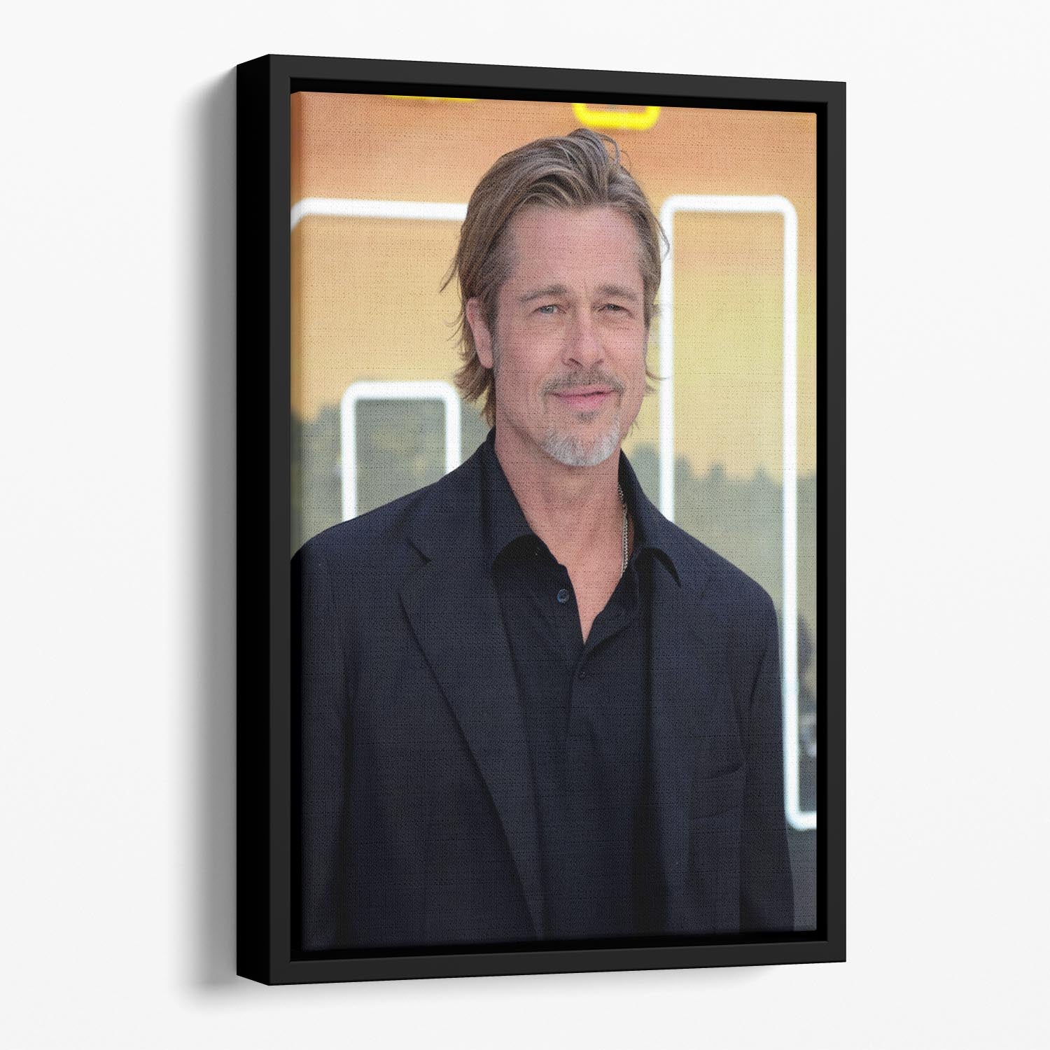 Brad Pitt Once Upon A Time In Hollywood Premiere London Floating Framed Canvas - Canvas Art Rocks - 1
