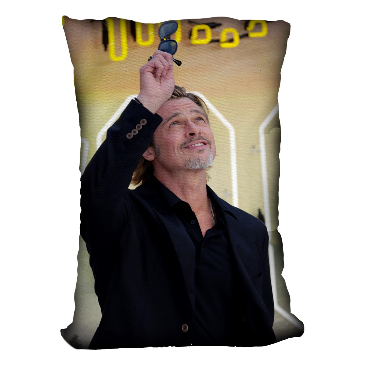 Brad Pitt Once Upon A Time In Hollywood Premiere UK Cushion - Canvas Art Rocks - 4