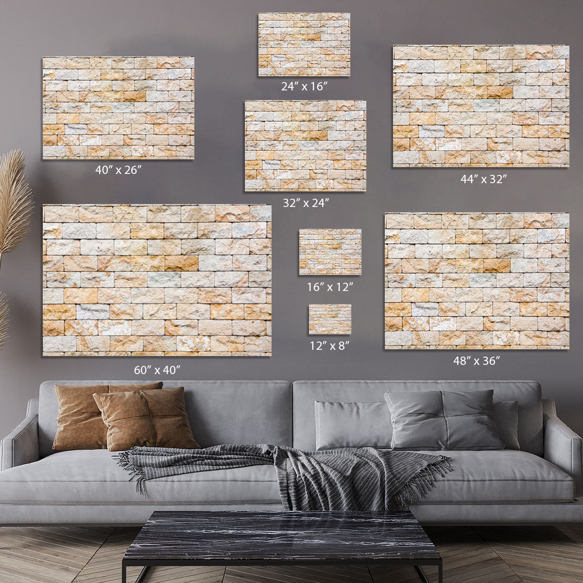 Brick stones wall Canvas Print or Poster - Canvas Art Rocks - 7