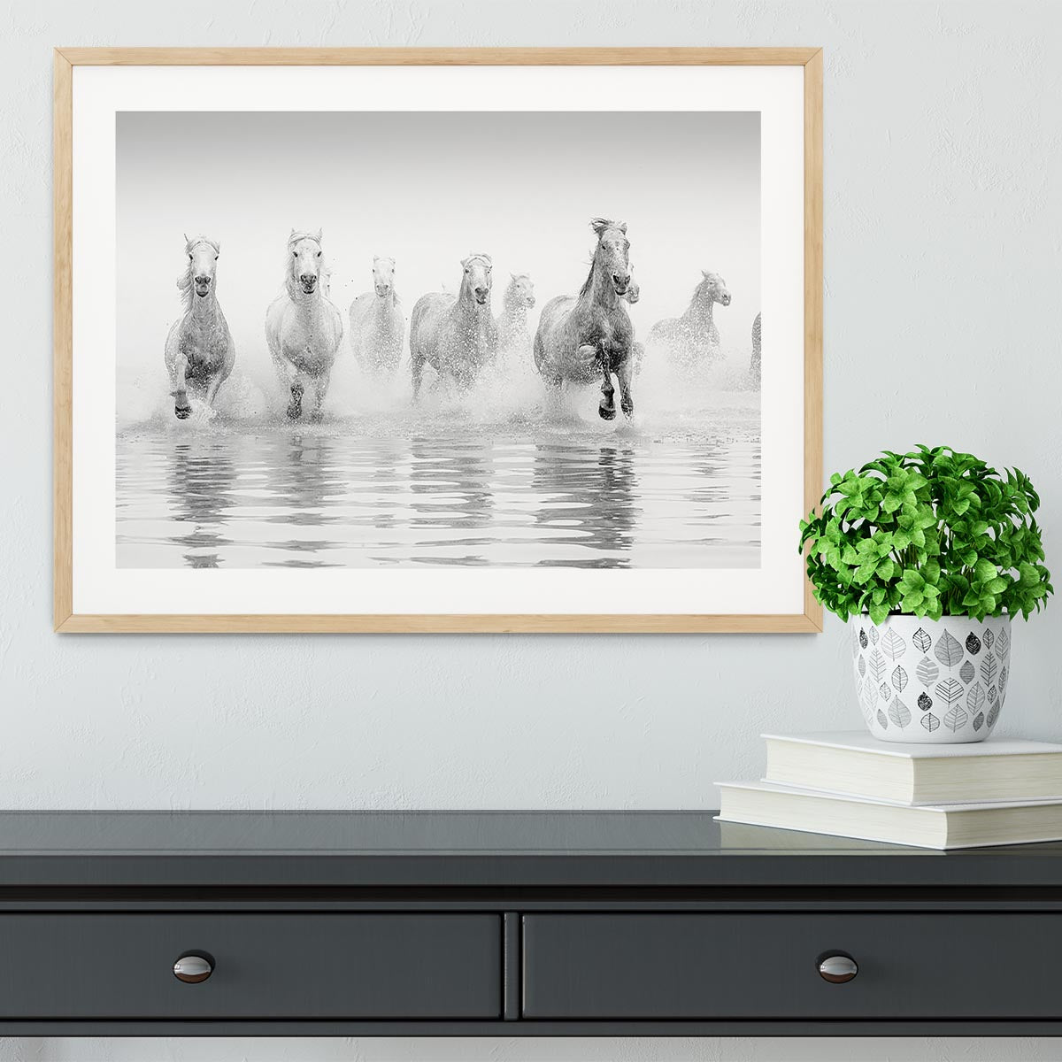 Camargue Horses Framed Print - Canvas Art Rocks - 3