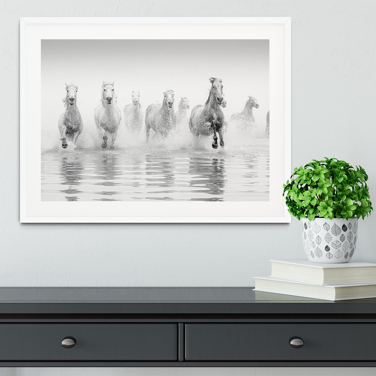 Camargue Horses Framed Print - Canvas Art Rocks - 5