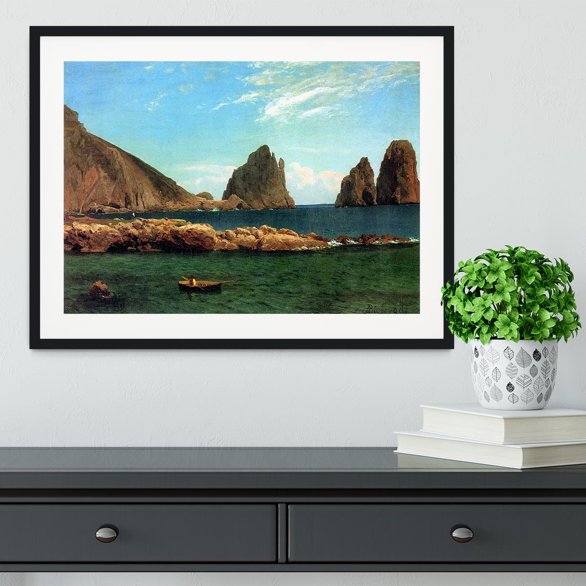 Capri by Bierstadt Framed Print - Canvas Art Rocks - 1