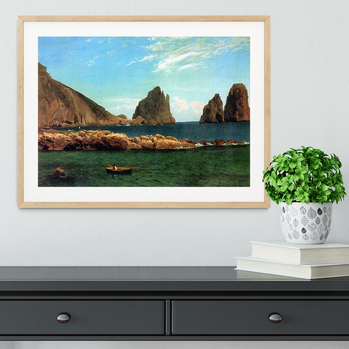 Capri by Bierstadt Framed Print - Canvas Art Rocks - 3