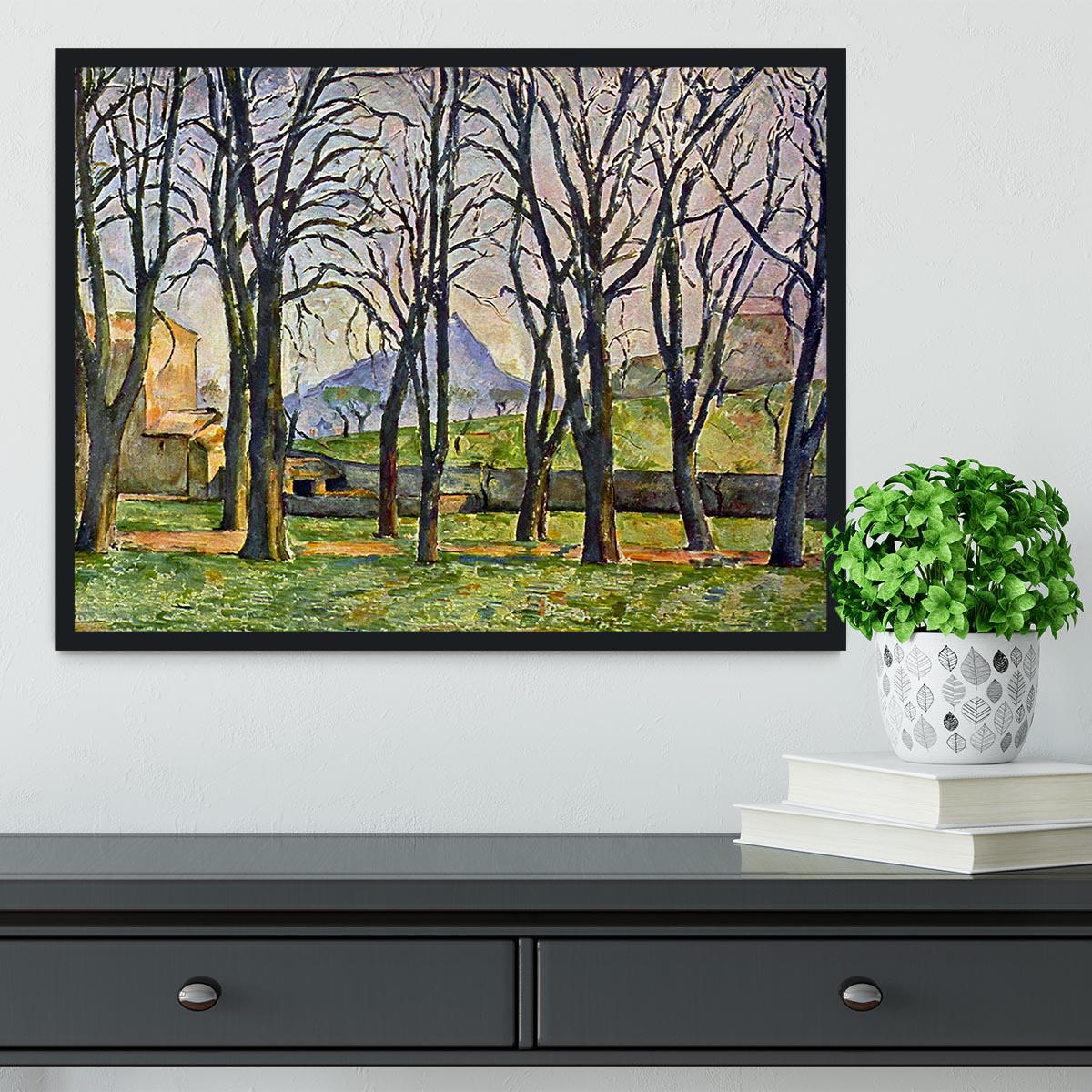 Chestnut Trees in Jas de Bouffan by Cezanne Framed Print - Canvas Art Rocks - 2