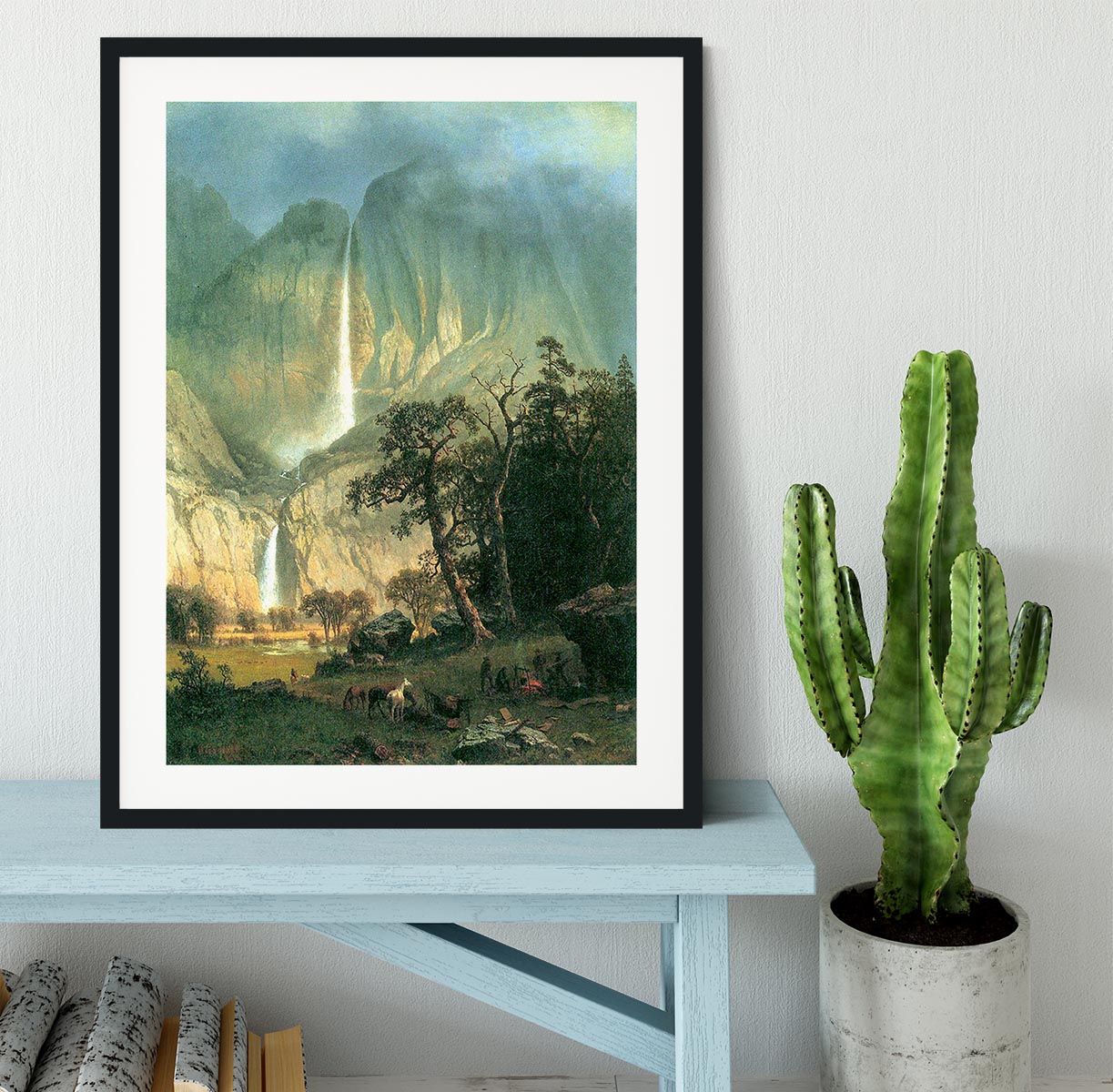 Cho-Looke Yosemite Watterfall by Bierstadt Framed Print - Canvas Art Rocks - 1