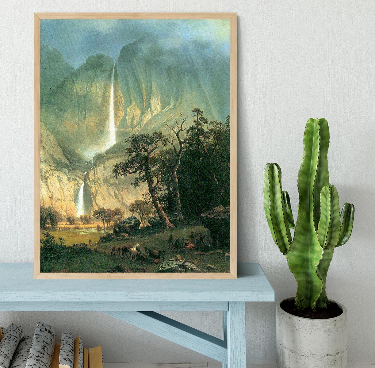 Cho-Looke Yosemite Watterfall by Bierstadt Framed Print - Canvas Art Rocks - 4