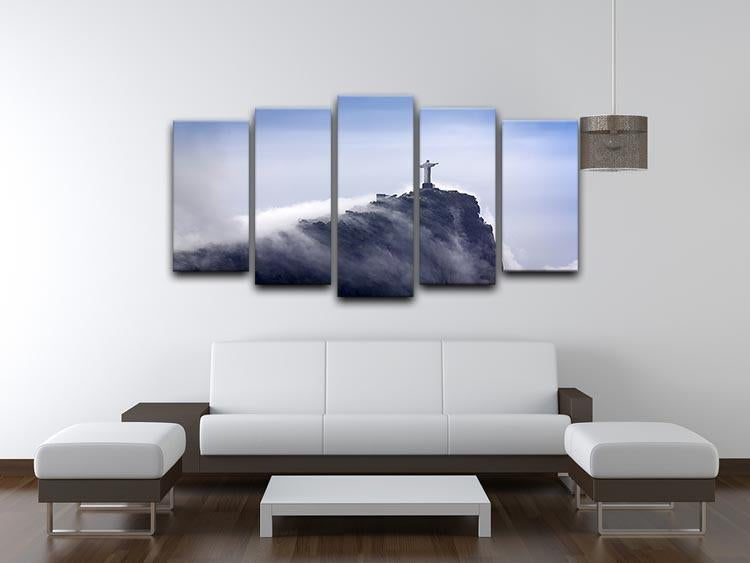 Christ the Redeemer in clouds 5 Split Panel Canvas  - Canvas Art Rocks - 3