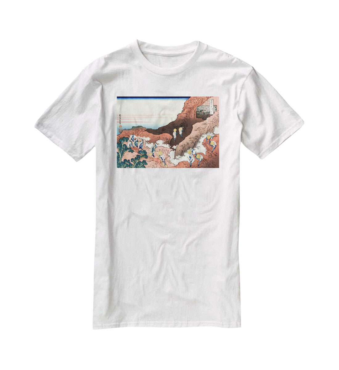 Climbing on Mt. Fuji by Hokusai T-Shirt - Canvas Art Rocks - 5