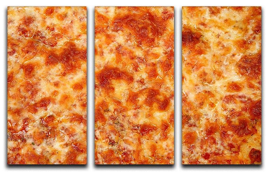 Close up of Cheese Bread Pizza 3 Split Panel Canvas Print - Canvas Art Rocks - 1