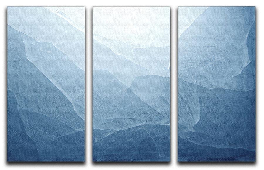 Closeup of blue ice background 3 Split Panel Canvas Print - Canvas Art Rocks - 1