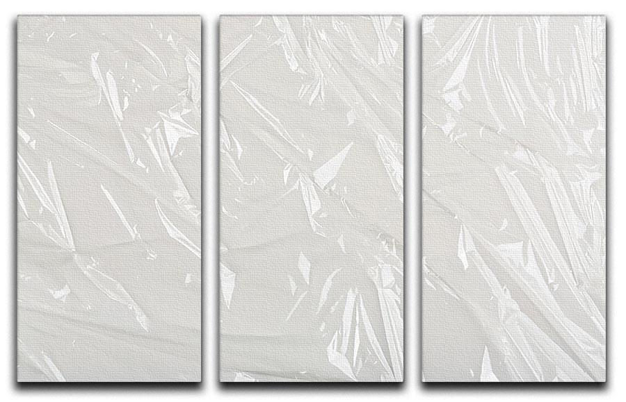 Closeup of wrinkled plastic 3 Split Panel Canvas Print - Canvas Art Rocks - 1