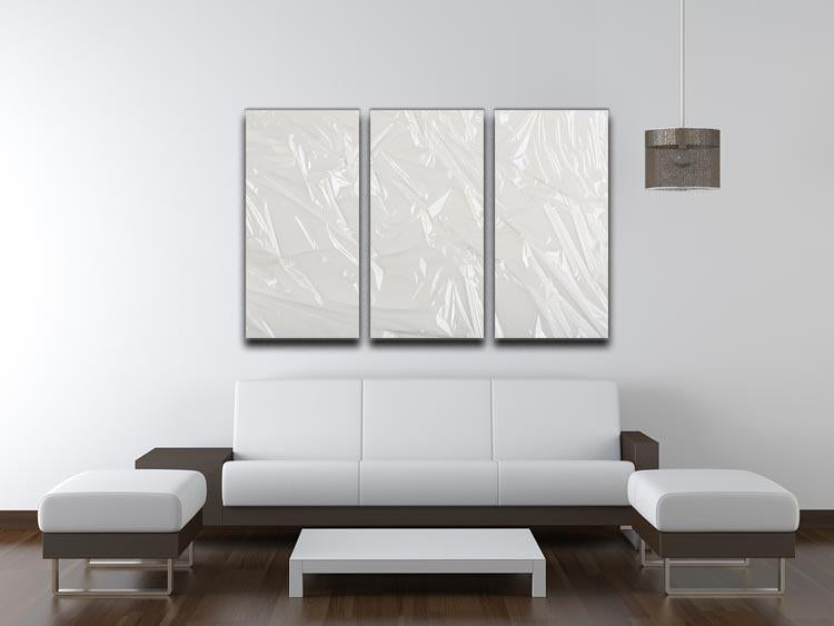 Closeup of wrinkled plastic 3 Split Panel Canvas Print - Canvas Art Rocks - 3