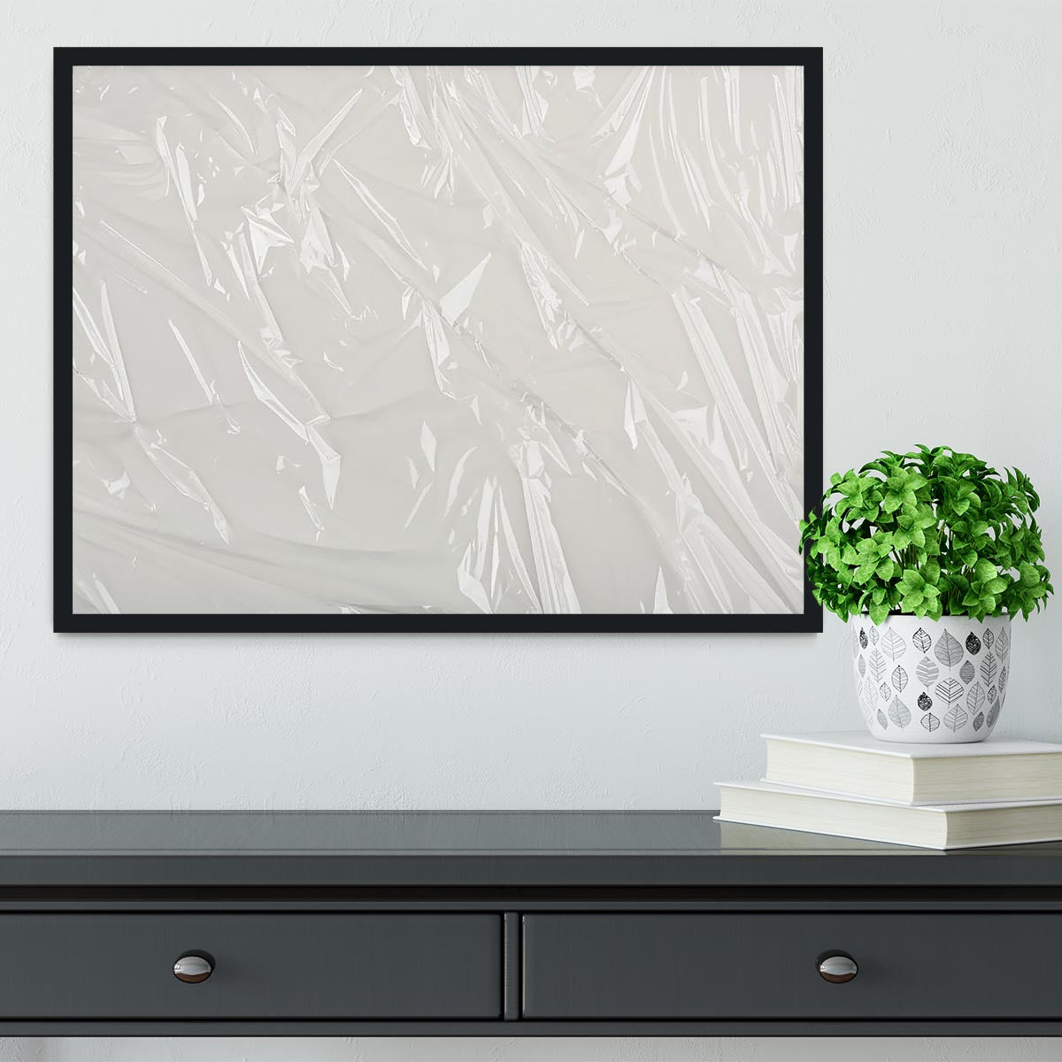 Closeup of wrinkled plastic Framed Print - Canvas Art Rocks - 2