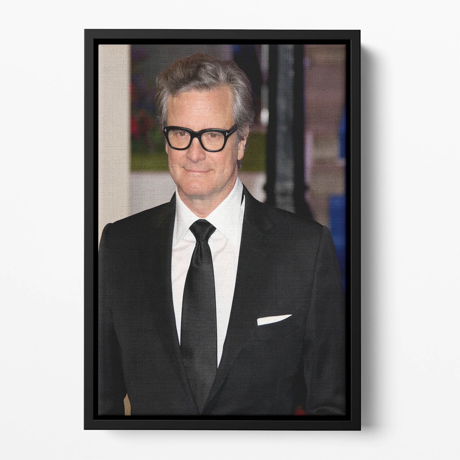 Colin Firth at a premiere Floating Framed Canvas