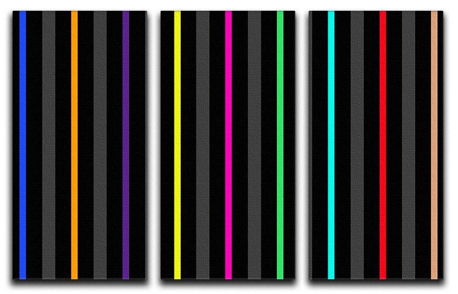 Colour Bar Stripes 3 Split Panel Canvas Print - Canvas Art Rocks - 1