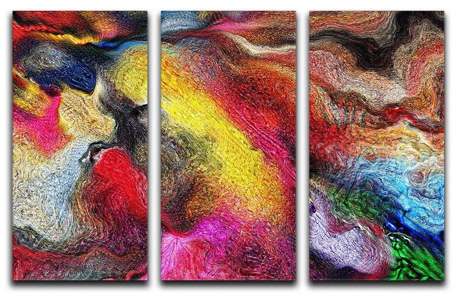 Colour Spash 3 Split Panel Canvas Print - Canvas Art Rocks - 1