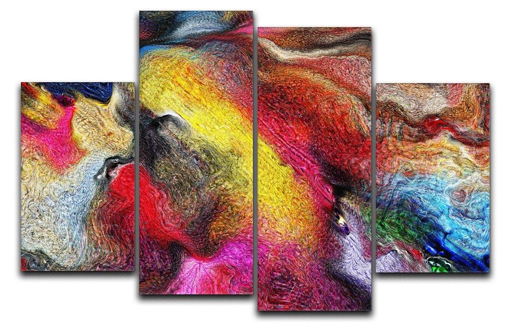 Colour Spash 4 Split Panel Canvas  - Canvas Art Rocks - 1