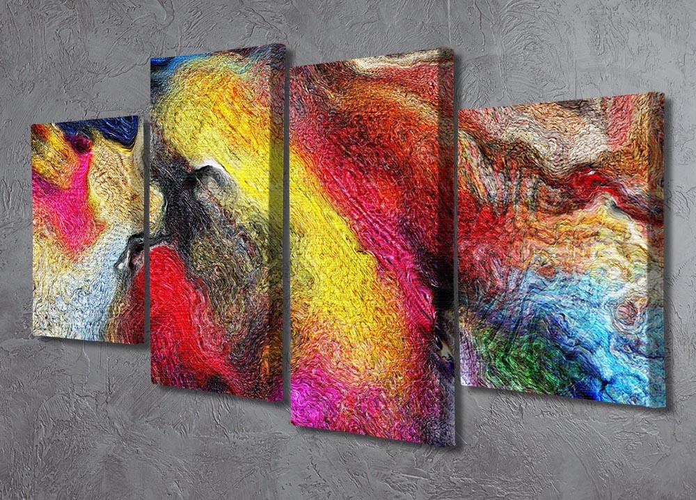 Colour Spash 4 Split Panel Canvas - Canvas Art Rocks - 2