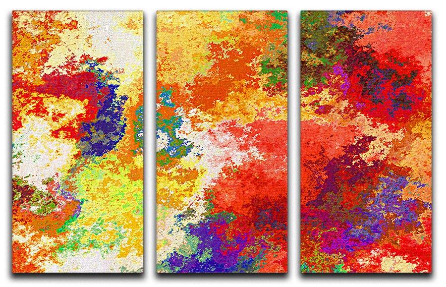 Colour Splash Version 2 3 Split Panel Canvas Print - Canvas Art Rocks - 1