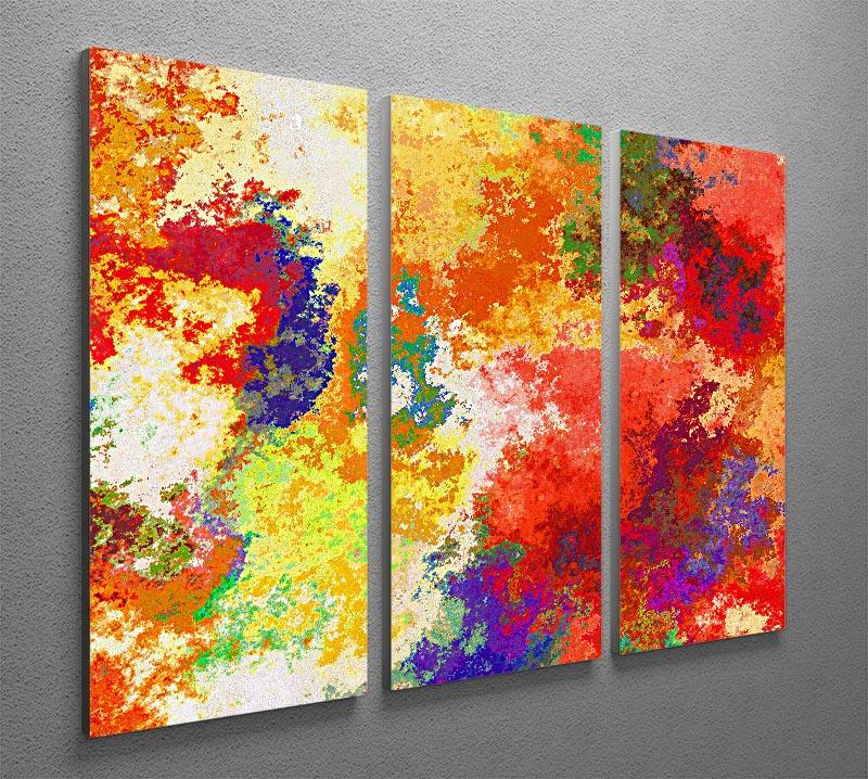 Colour Splash Version 2 3 Split Panel Canvas Print - Canvas Art Rocks - 2