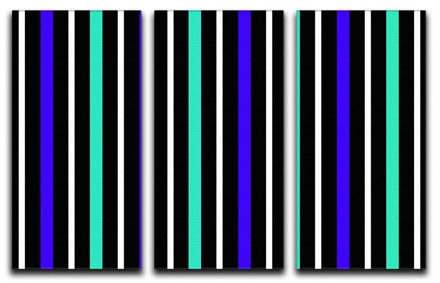 Colour Stripes FS1 3 Split Panel Canvas Print - Canvas Art Rocks - 1
