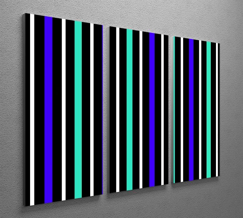 Colour Stripes FS1 3 Split Panel Canvas Print - Canvas Art Rocks - 2
