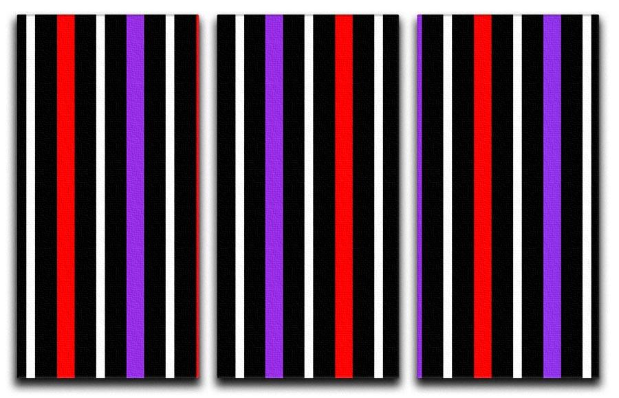 Colour Stripes FS2 3 Split Panel Canvas Print - Canvas Art Rocks - 1
