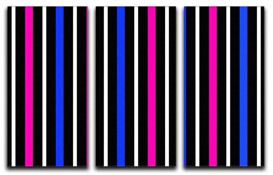 Colour Stripes FS3 3 Split Panel Canvas Print - Canvas Art Rocks - 1