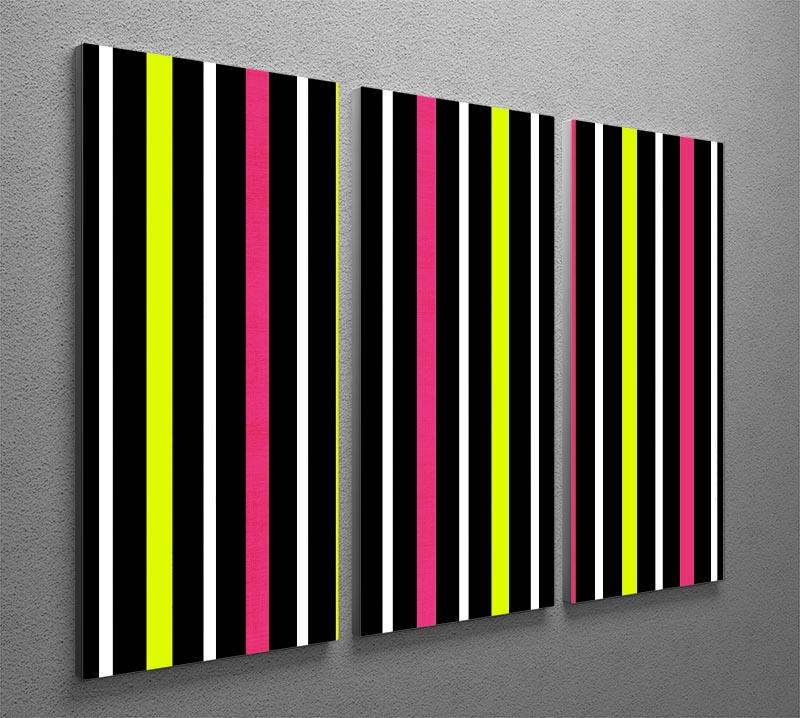 Colour Stripes FS 3 Split Panel Canvas Print - Canvas Art Rocks - 2