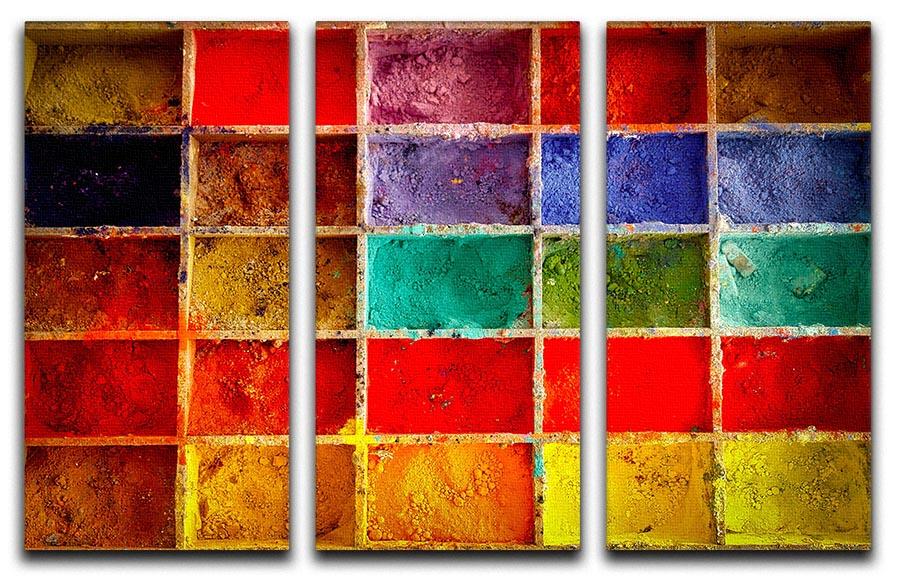 Coloured Squares 3 Split Panel Canvas Print - Canvas Art Rocks - 1