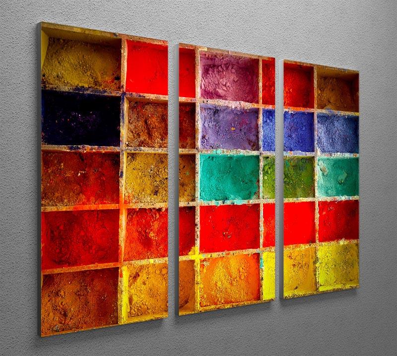 Coloured Squares 3 Split Panel Canvas Print - Canvas Art Rocks - 2
